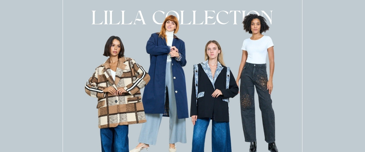 Lilla wholesale Italian fashion denim embellished jeans crystal sequin embroidered mesh tops trendy outerwear street style