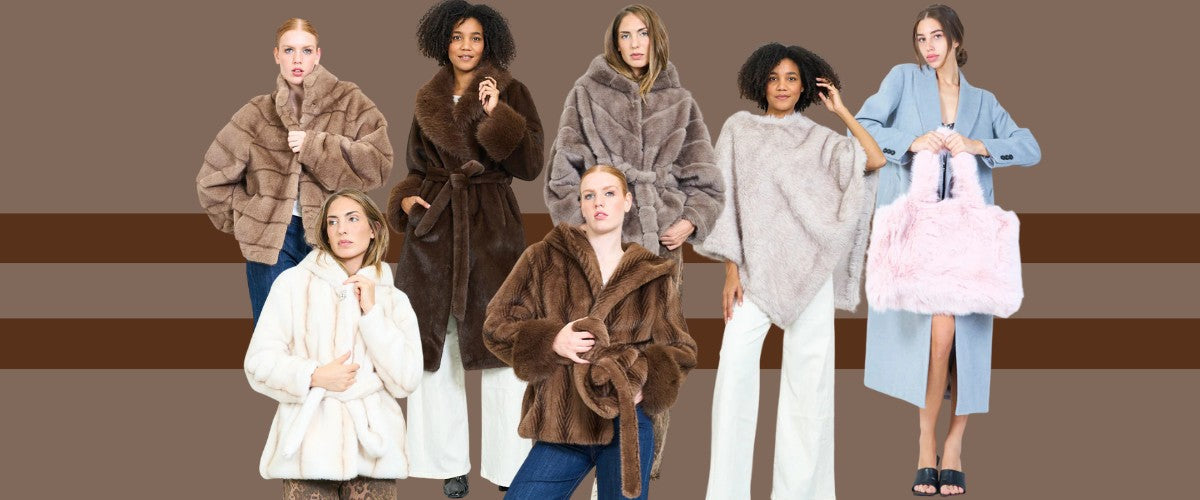 Jamilla wholesale Italian faux fur fashion winter coats capes elegant plush textures