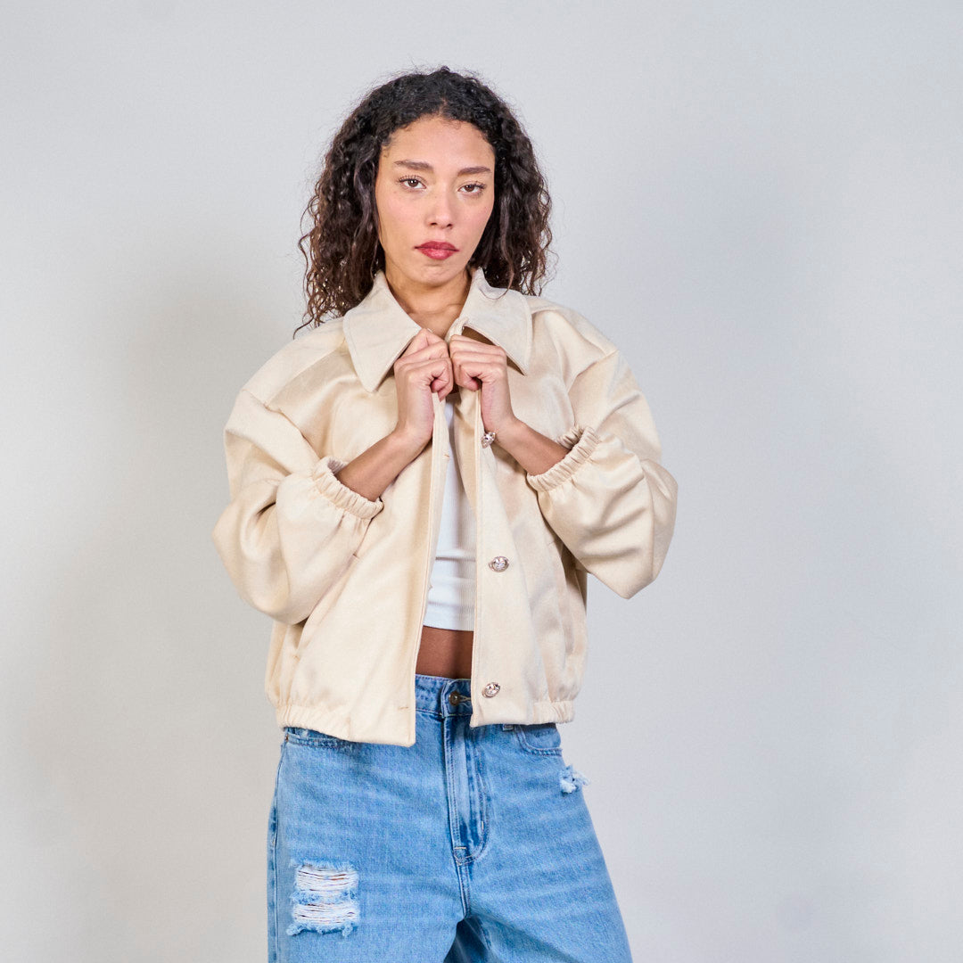 Snap Front Blouson Bomber Jacket