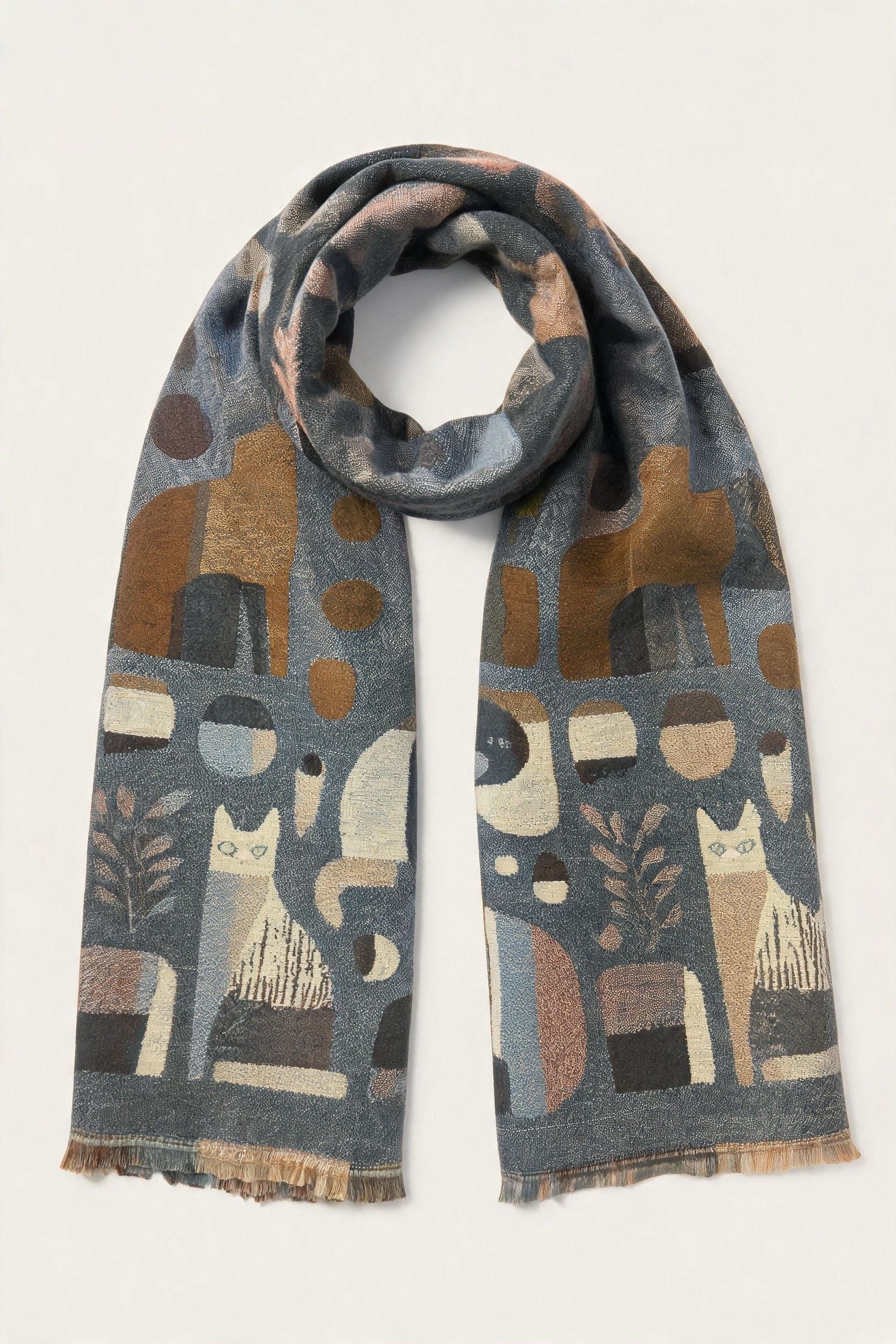 Graphic Cat-Print Scarf wholesale - image 1