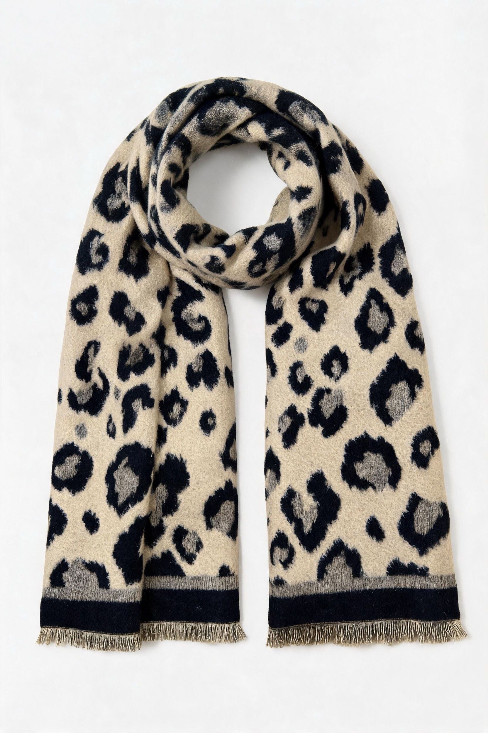 Leopard-Print Knit Scarf wholesale - image 1