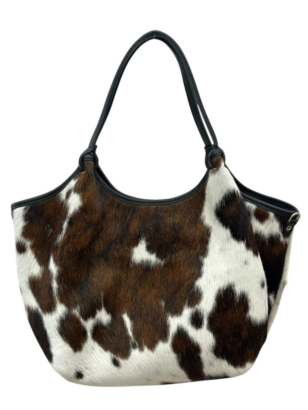 NOEMI brown-and-white hair-on leather shopper
