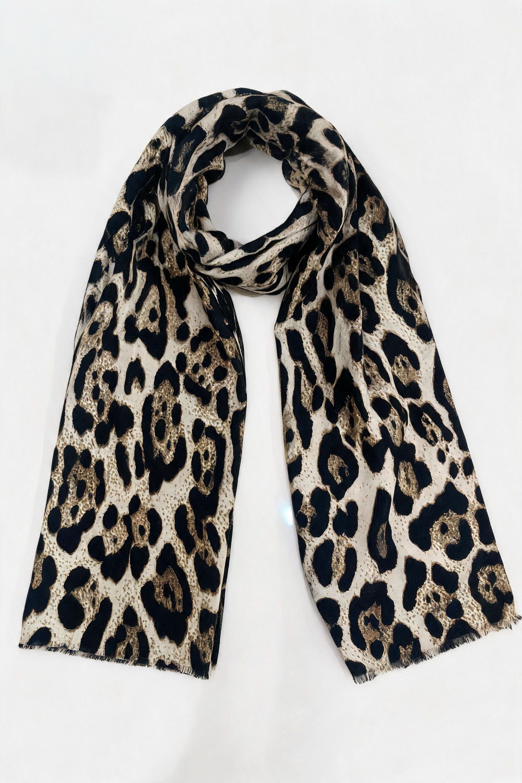 Leopard-Print Viscose-Blend Scarf - image 1