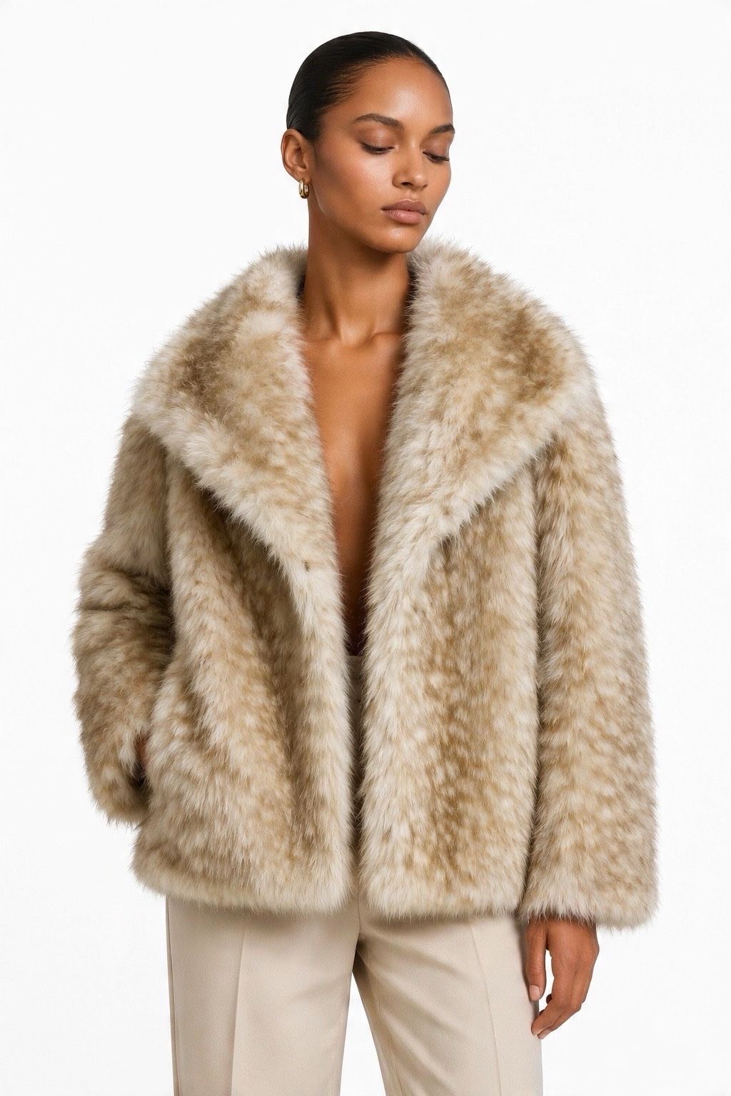 Μπουφάν βελούδινου σάλι-γιακά Faux-Fur Jacket - εικόνα 1