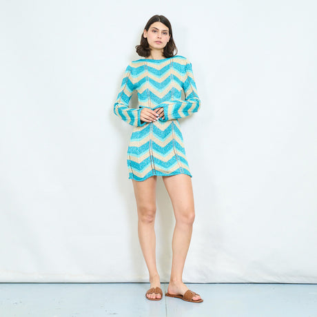 knit cut out mini dress Hippie Girl Knit Cut Out Mini Dress large / brown