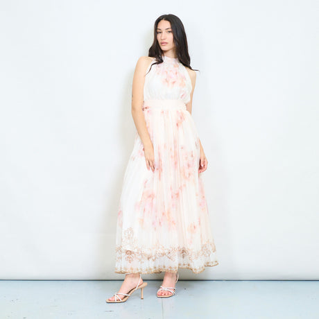 Soft floral watercolor halter maxi dress wholesale – LEIVIP