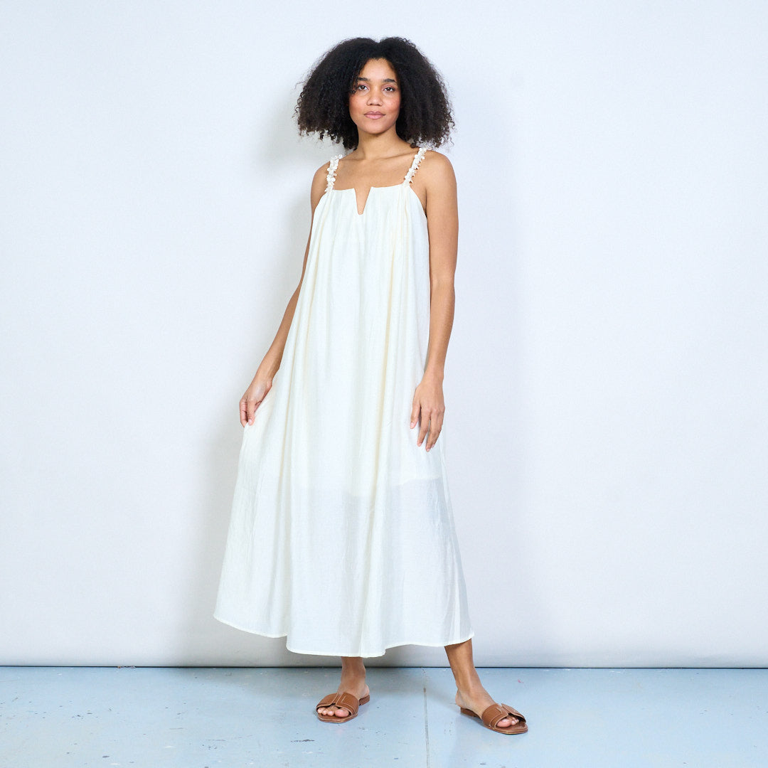 loose flowy maxi dresses V-Neck Long Sleeve Maxi Dress