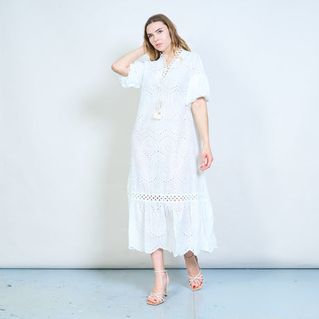 eyelet lace up dress Weekday mini dress with eyelet detail in off-black