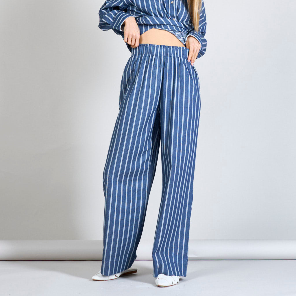 Vertical striped wide leg cheap pants