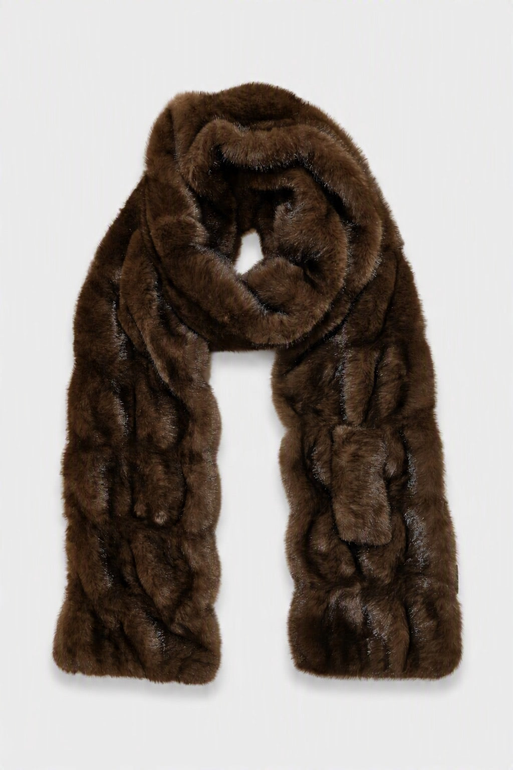 Scarf Faux-Fionnaidh Fada Mionc-Éifeacht mórdhíola - íomhá 1