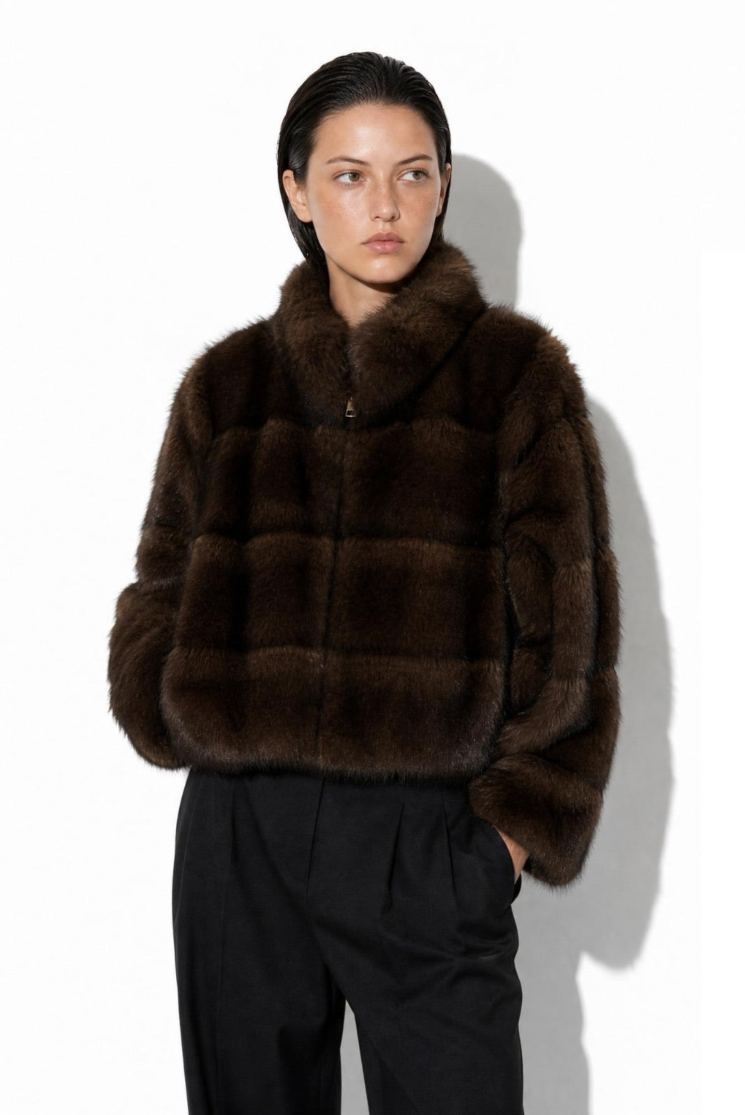 Μπουφάν με πάνελ Mink-Effect Faux-Fur - εικόνα 1