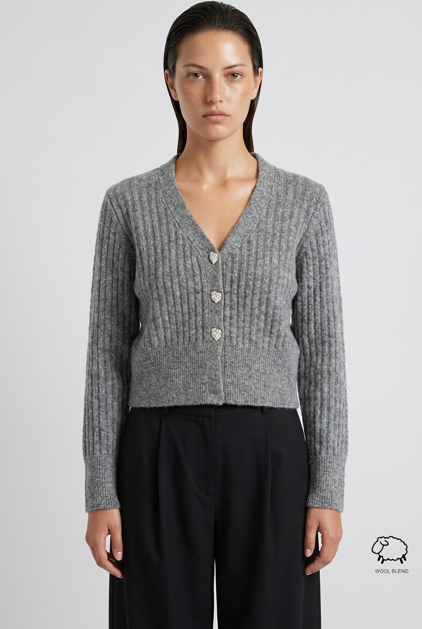 Cropped Ribbed Wool-Blend Cardigan wholesale - image 1
