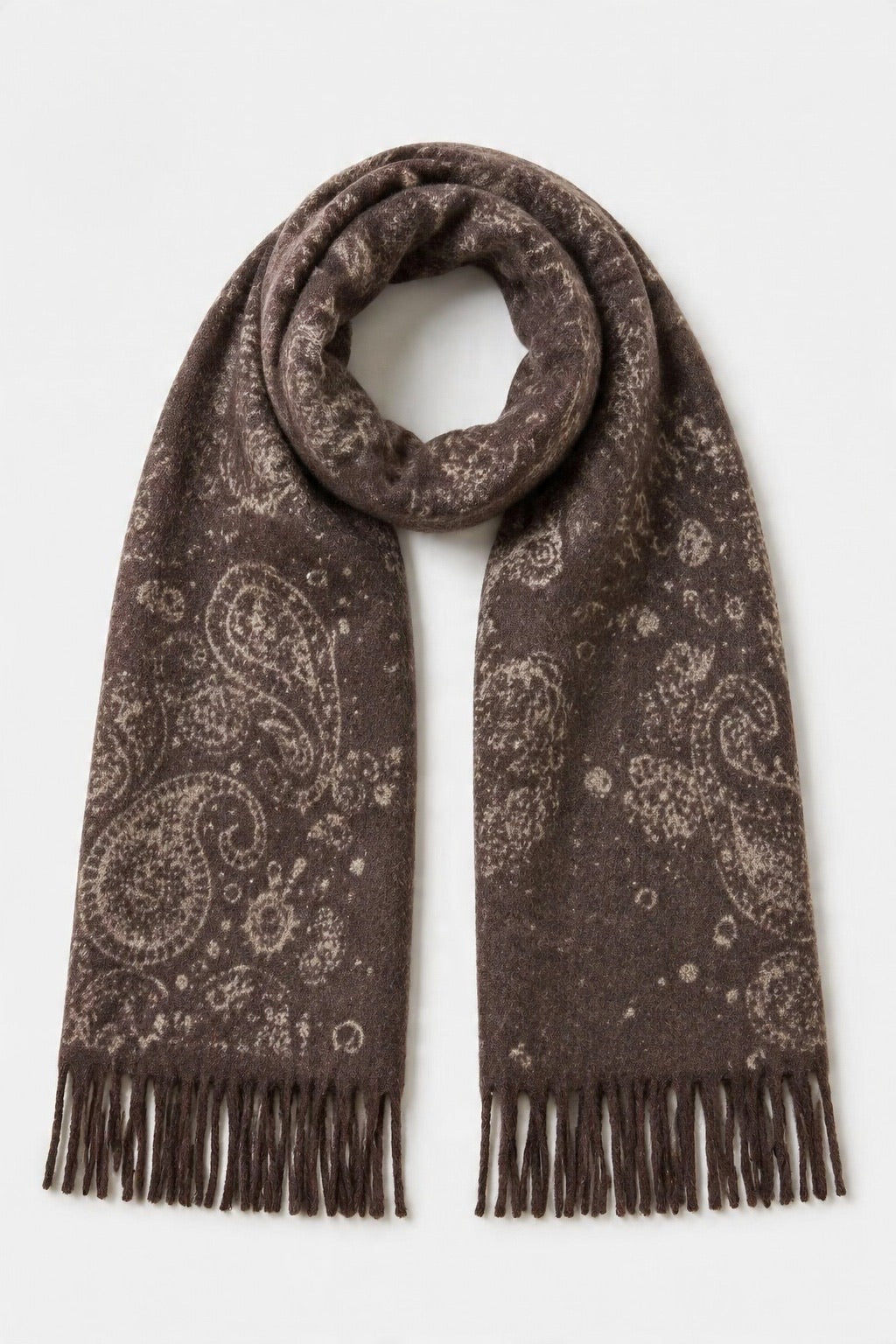 Κασκόλ Paisley Viscose-Blend με κρόσσια - εικόνα 1