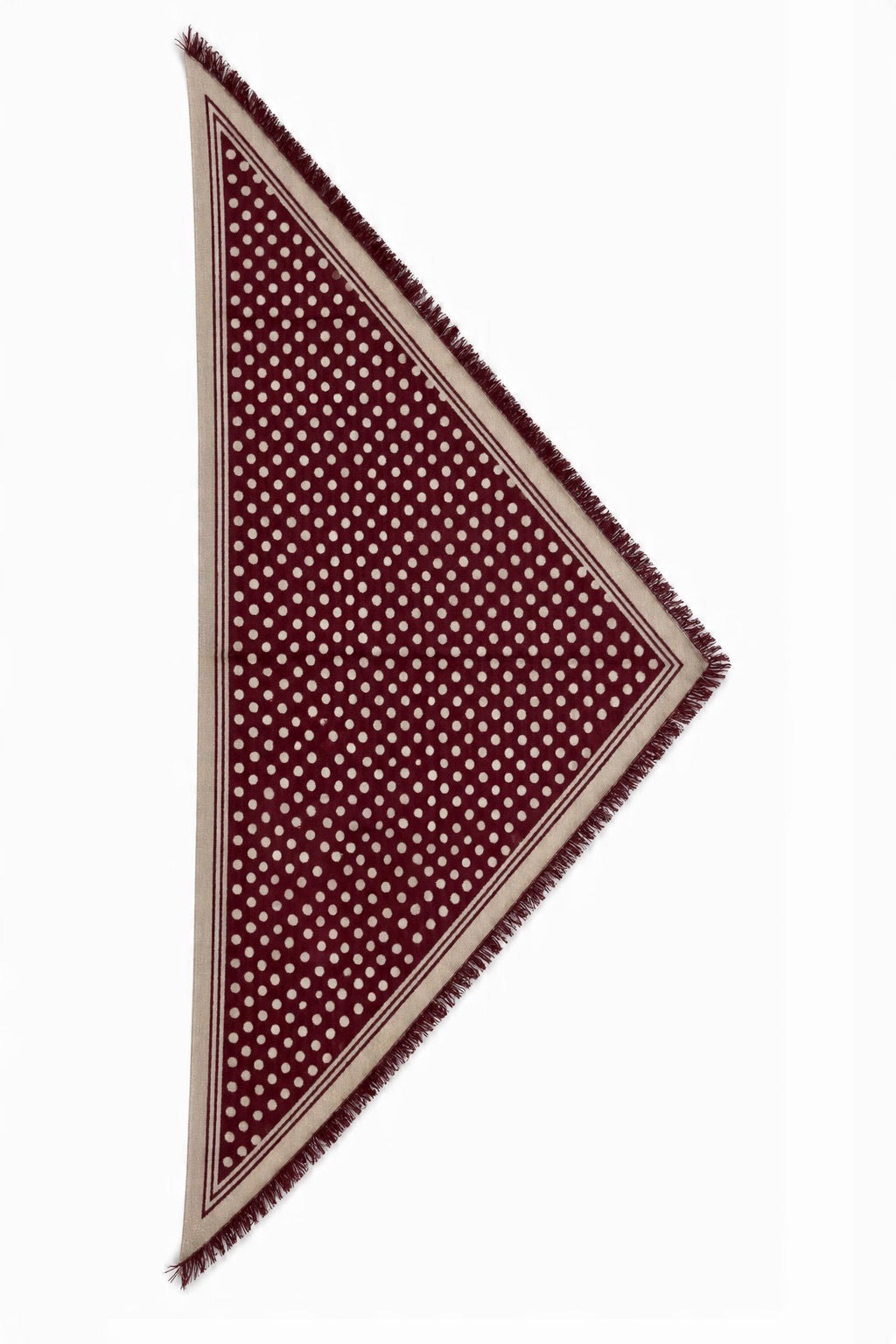Polka-dot border trekantet viscose-blend tørklæde engros - billede 1
