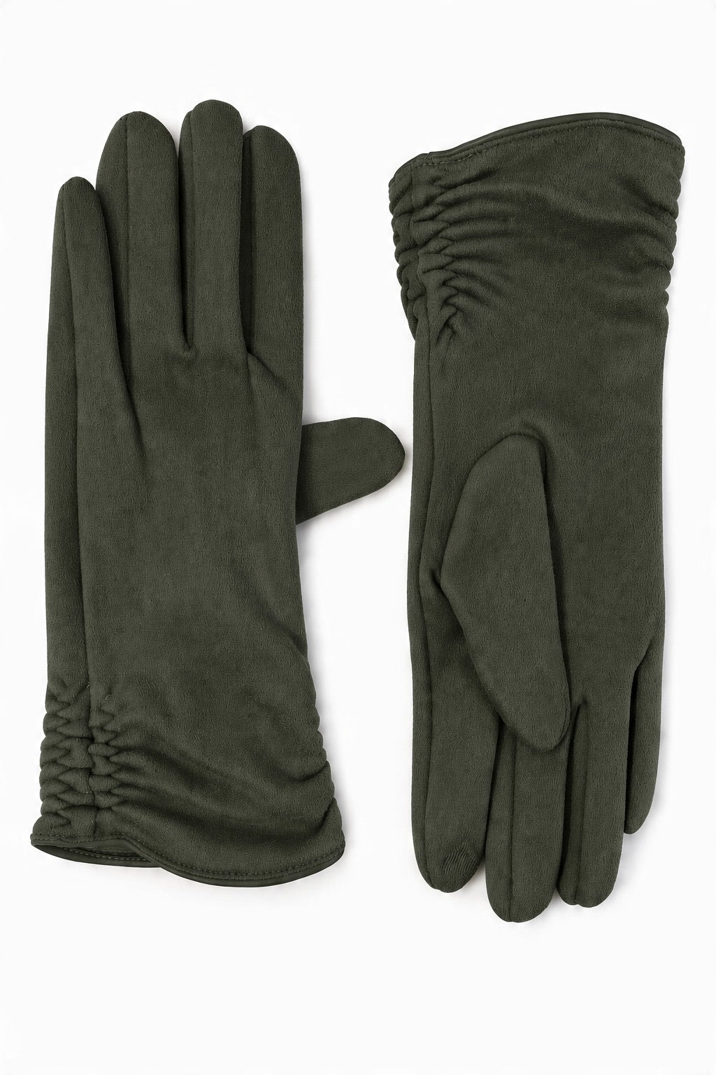Ruched Faux-Suede Gloves engros - billede 1