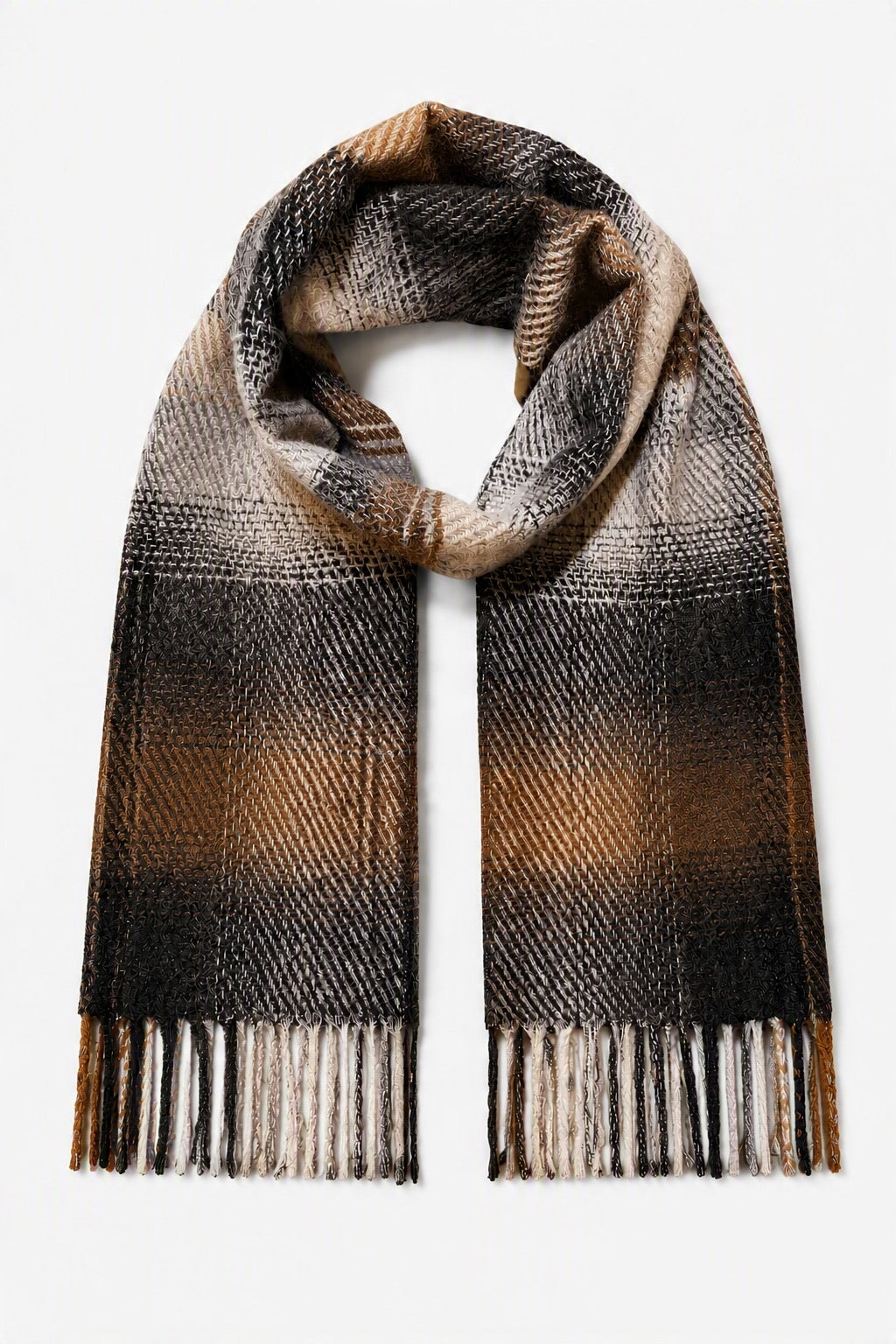 Ruudullinen Wool-Blend-huivi - kuva 1