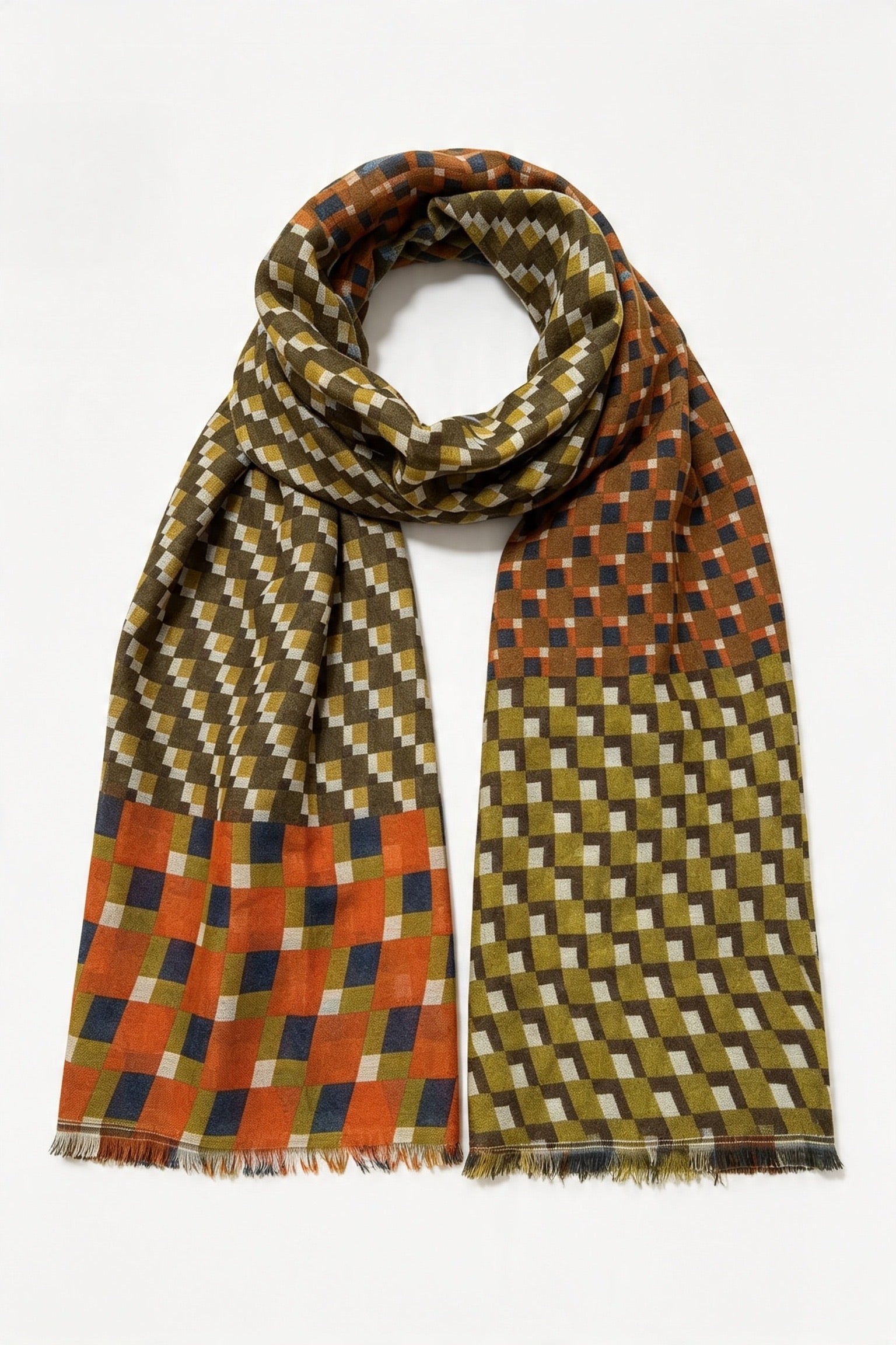 Sciarpa leggera patchwork geometrica - immagine 1