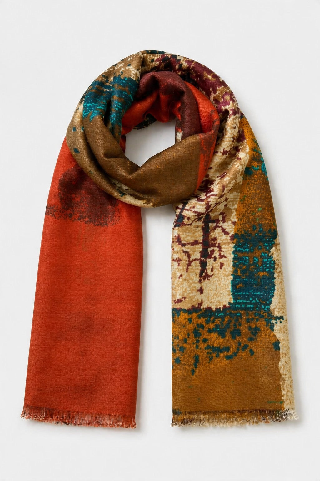 Painterly Abstract-Print Scarf wholesale - image 1