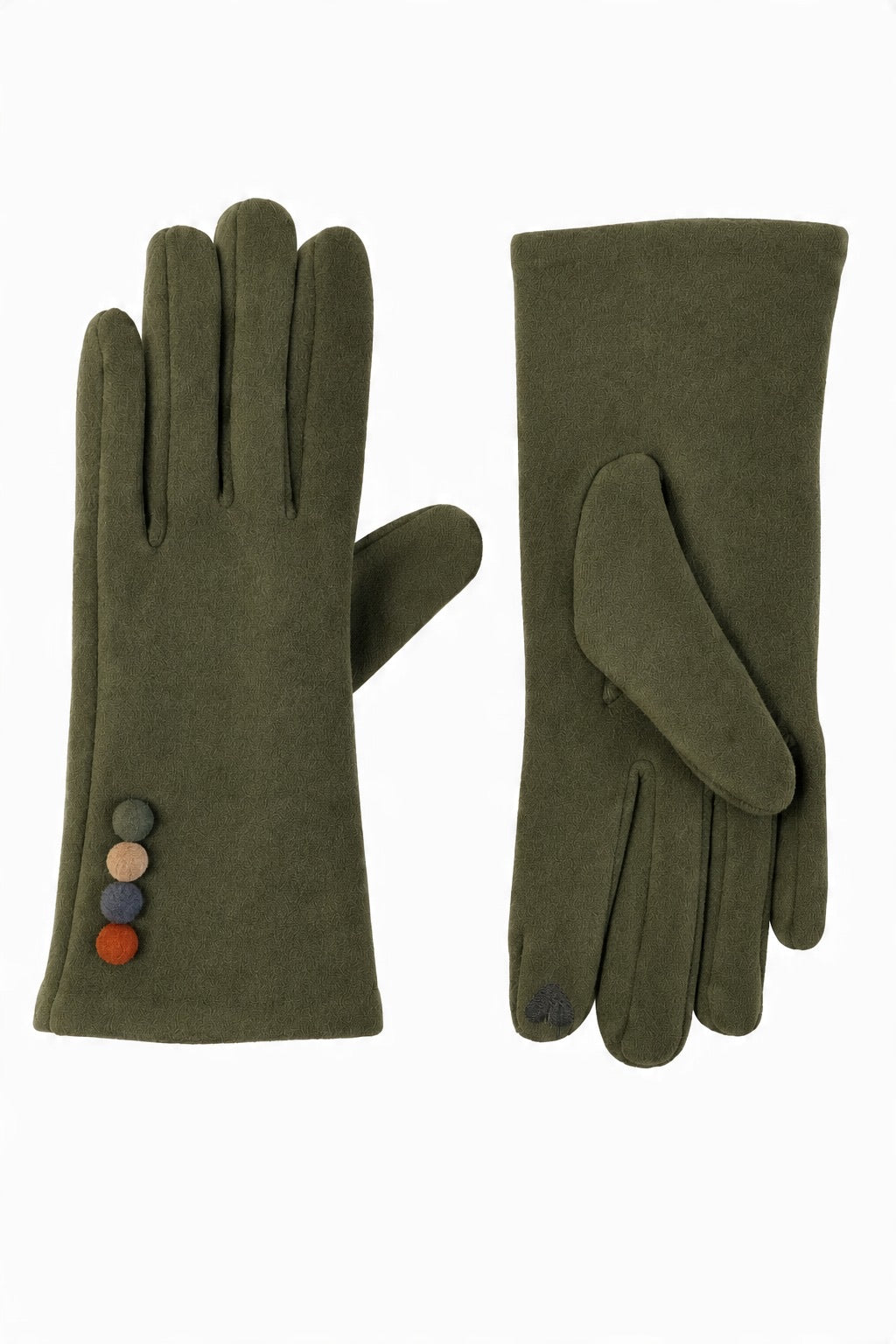 Decorative-Button Faux-Suede Gloves wholesale - image 1