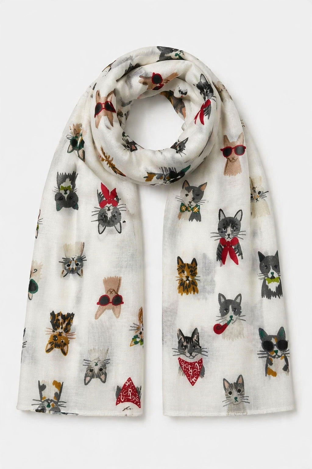 Eskizas Cat-Print lengvas šalikas – 1 vaizdas