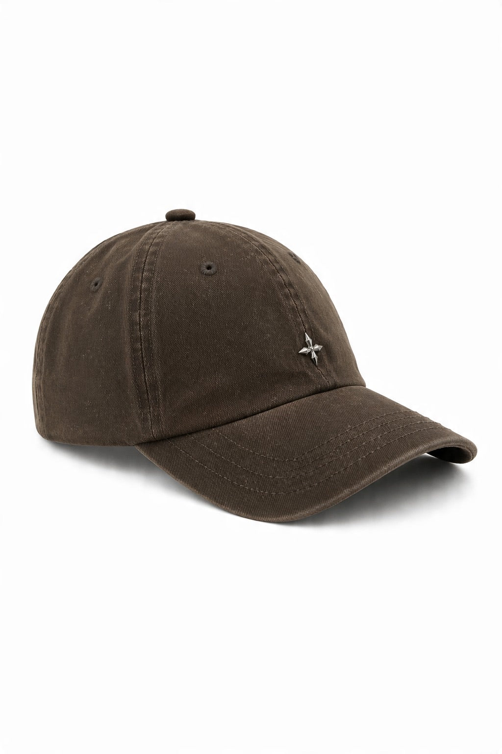 Casquette de baseball en similicuir avec détails étoiles en gros - image 1
