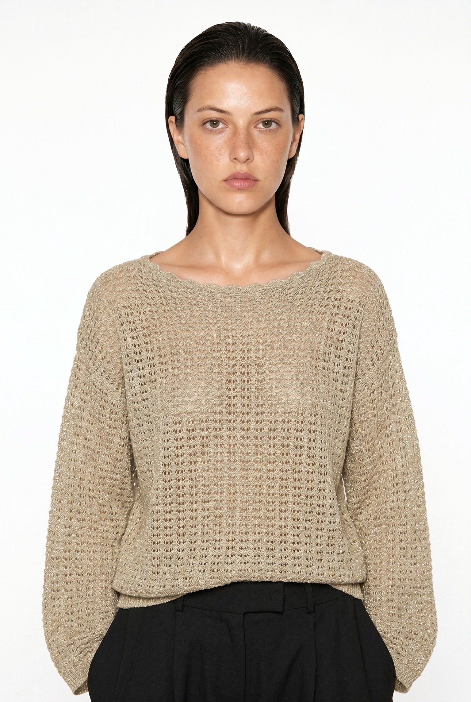 Jersey Cuello Redondo Calado al por mayor - imagen 1