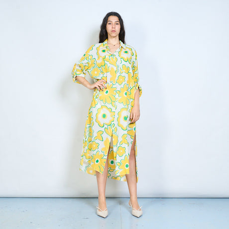 yellow button down midi dress Subtle Charm Button Down Midi Dress in Yellow L / Yellow