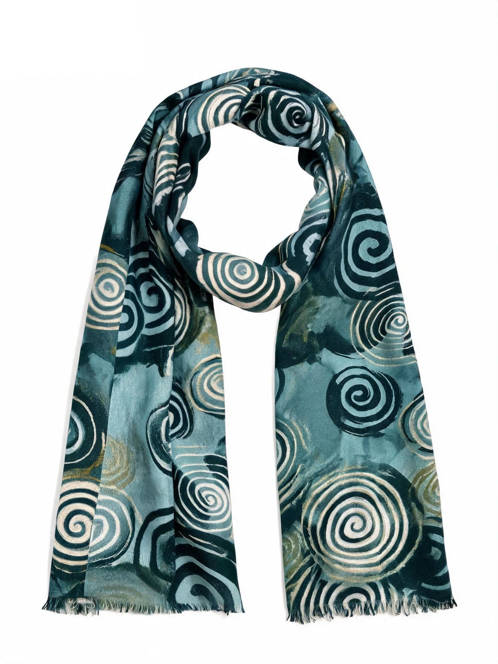 Bufanda Mezcla Viscosa Abstract Swirl al por mayor - imagen 1