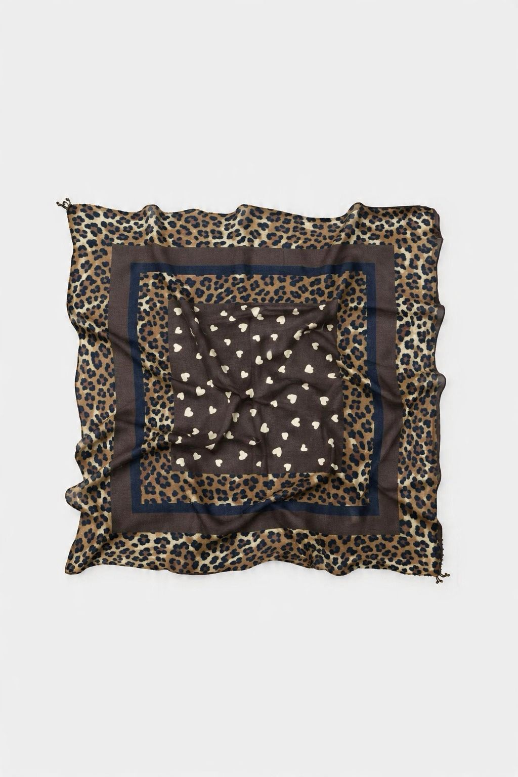 Leopard Polka-Dot 85 cm firkantet tørklæde engros - billede 1